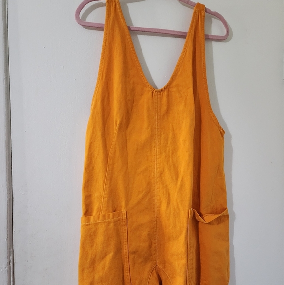 Free People High Roller Vitamin C Cotton Oversized Orange Jumpsuit Pockets M - Picture 3 of 7